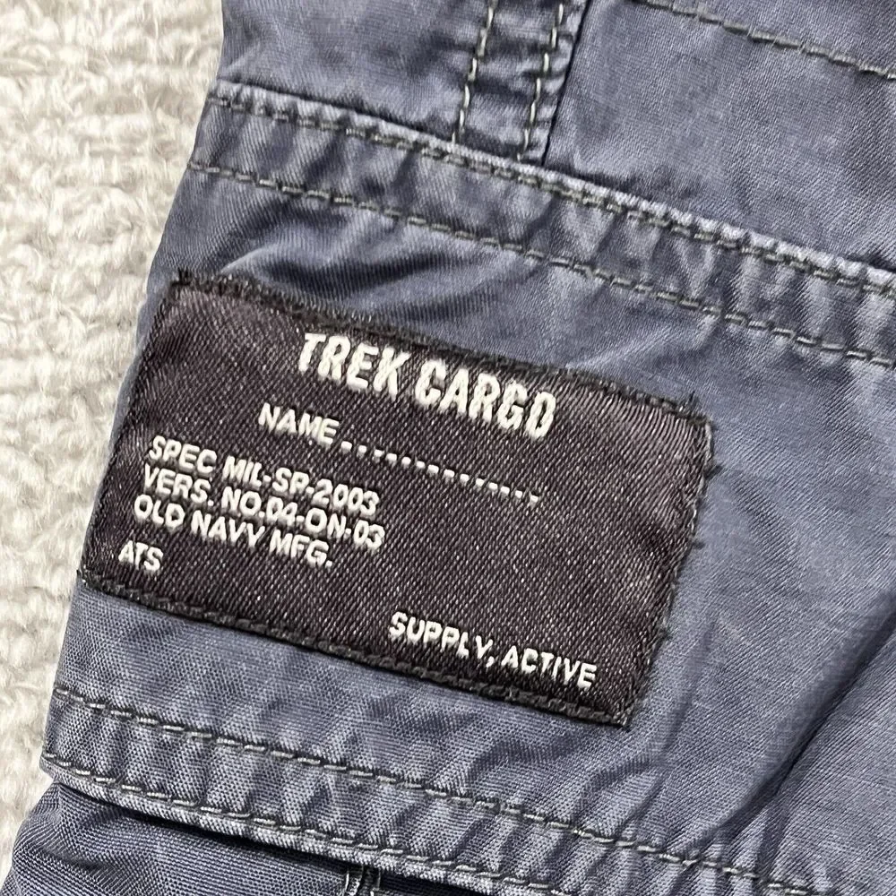 VTG Old Navy Pants Mens M Trek‎ Cargo Blue Cybergrunge Baggy Skater